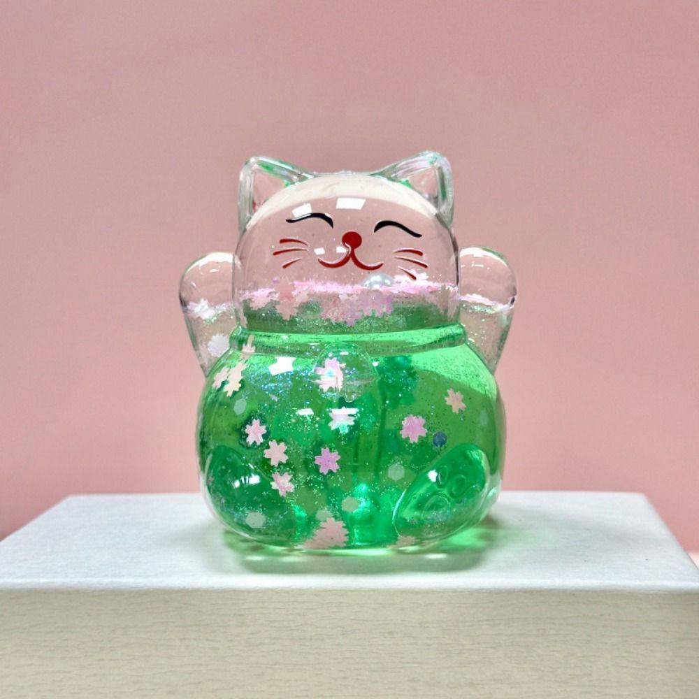 Nagaya Fortune Cat Candy Color Cat Dolls Shiny Cartoon Cat Model Toy Resin Accessories