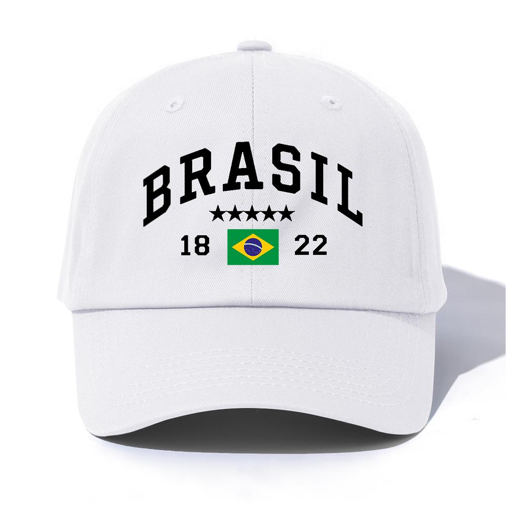 1 шт. Бейсболка с принтом BRASIL для взрослыхМинималистичный Ретро Стиль Повседневная Мягкая Регулируемая Кепка ПапыИдеально В Качестве Подарка