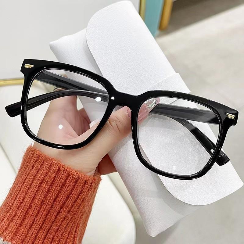New Retro Trendy Anti-Fashion Blue Light Glasses Mitay Fashionable Square Non-Face Flat Light Frame 2009