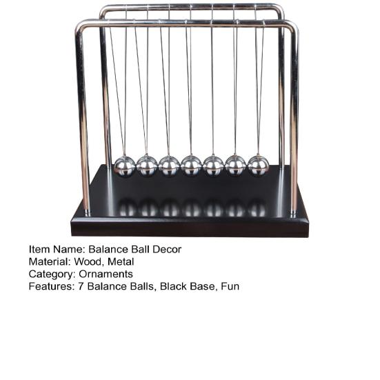 Колыбель Ньютона, маятниковое украшение с 7 балансировочными шариками, черная основа, забавная научная физика, обучение, обучающая игрушка, украшение для офиса, дома, рабочего стола