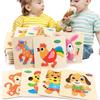 1/2/5PCS Kids 3D Wooden Puzzle Jigsaw Cartoon Animal Puzzles Kids Early Educational Toy