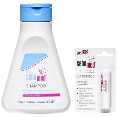 Малыш (Дети) Шампунь, 150 мл и защитный карандаш для губ SebaMed SPF 30, 4,8 г