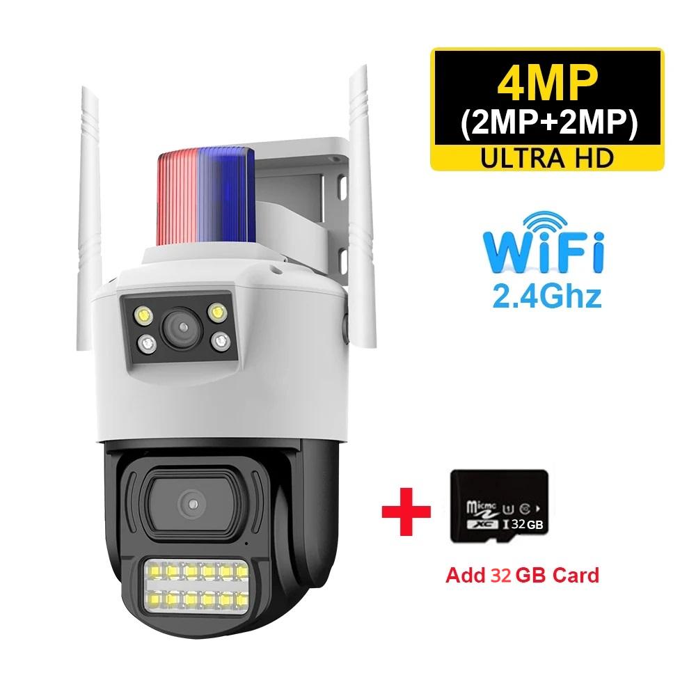 Новая SIM-карта 4G камера 8MP 4K двойной объектив CCTV беспроводная уличная камера Securiy поддержка AI гуманоидного обнаружения движения PTZ V380 Pro видеокамера