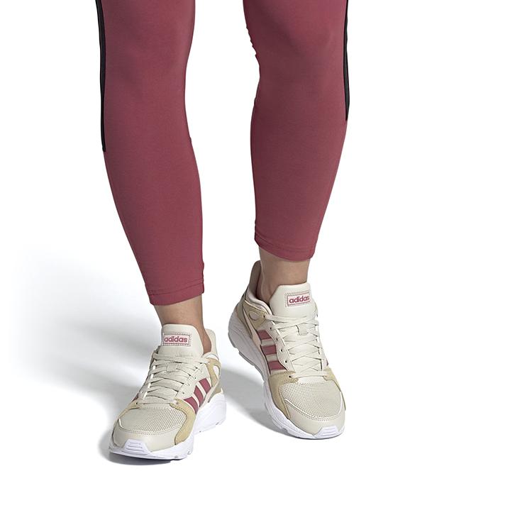 Adidas Neo Crazychaos Sports Versatile Synthetic Leather Non-Slip Wear-Resistant Low-Top Marathon Running Shoes Women Sneaker Gray Pink FW3938