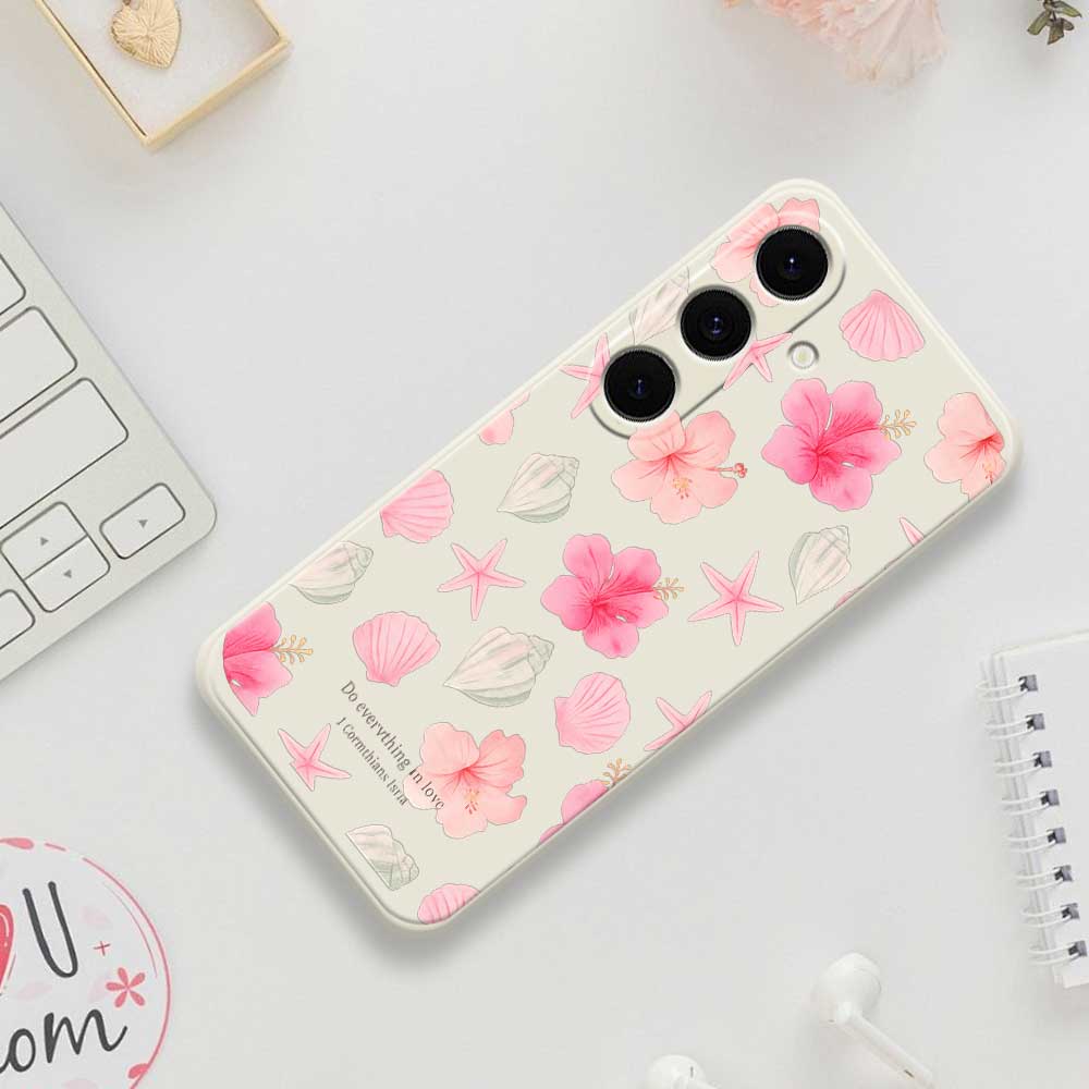 Чехол-накладка для Samsung Galaxy S25 FE с принтом в виде цветущего персика, с прямыми краями, из ТПУ, задняя крышка для телефона