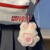 Diy Cartoon Plush Bib Rabbit Doll Toy Keychain Cute Bag Pendant Charms Car Keyring For Women Kawaii Gift