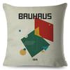 Nordic Polyester Throw Pillow Case for Sofa Minimalist Color Block Double Print Cushion Cover Decor Bauhaus Modern Pillowcase