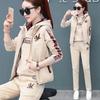 3Pcs/Set Patchwork Color Women Tracksuit Elastic Waist Fashion Letter Print Women Hoodie Jogging Pants