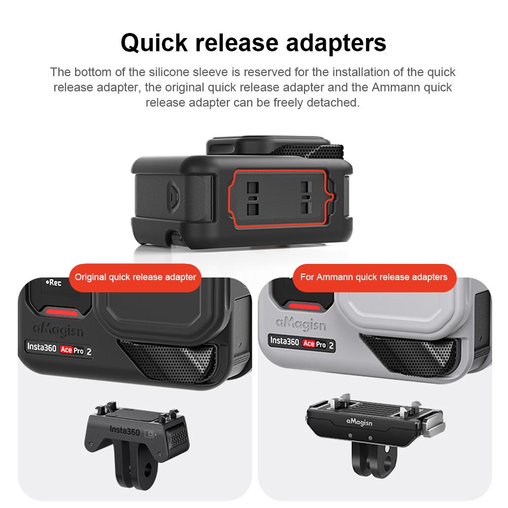 Для Insta360 Ace Pro 2 Силиконовый защитный чехол Противоударный мягкий силиконовый чехол Силиконовый чехол/Ремешок от потери/Шейный ремешок/Крышка для объектива