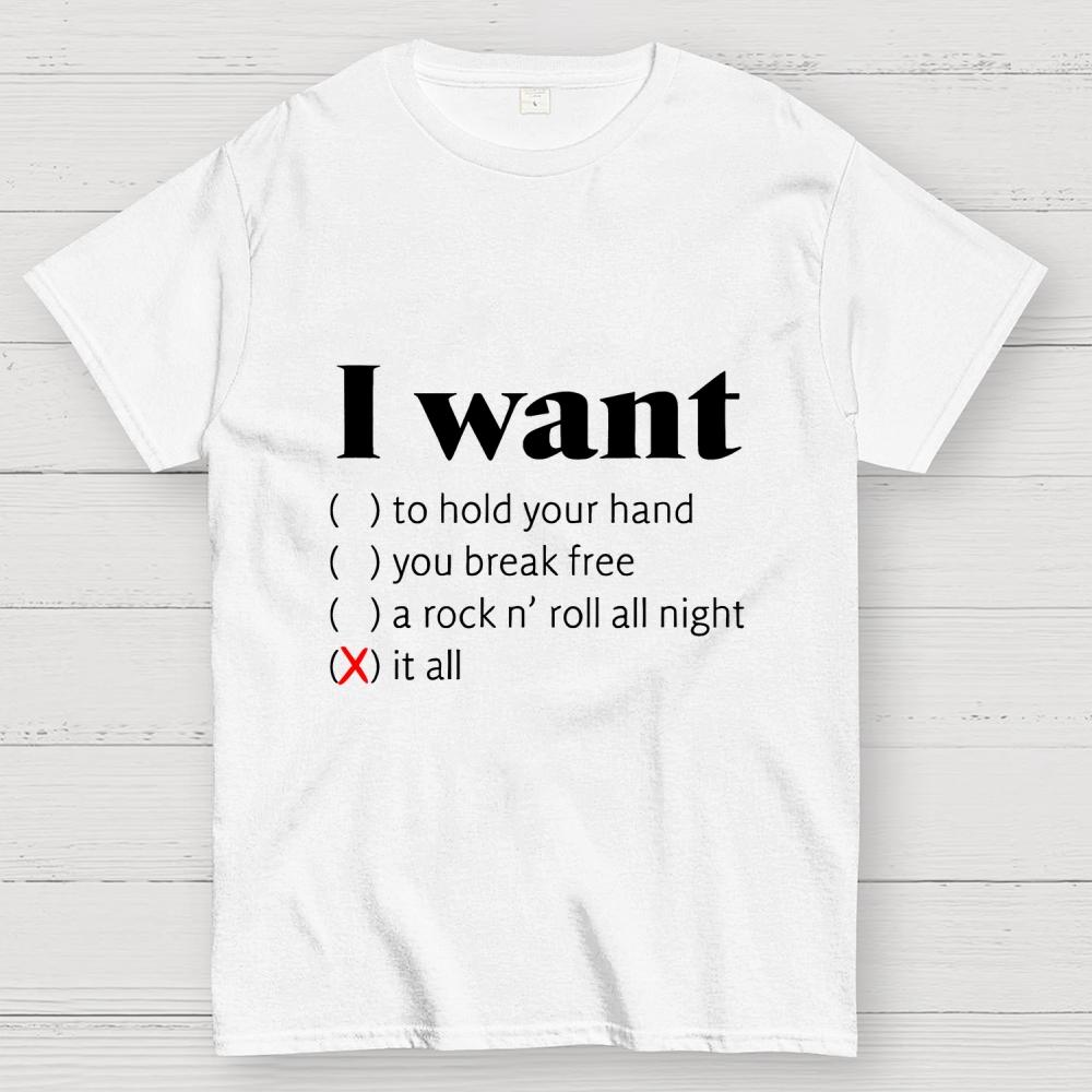 I Want Cotton Casual Cool Loose T-Shirt