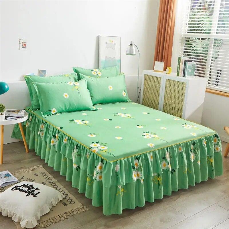 Korean Version Bed Skirt Style Single Piece Bed Sheets Bed Covers Mattresses Anti Slip Protective Covers Dust Covers