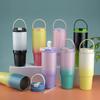 with Straw Gradient Thermos Cup Cold Hot Mugs Car Cup Milk Stainless Steel Insulated Cup  Travel