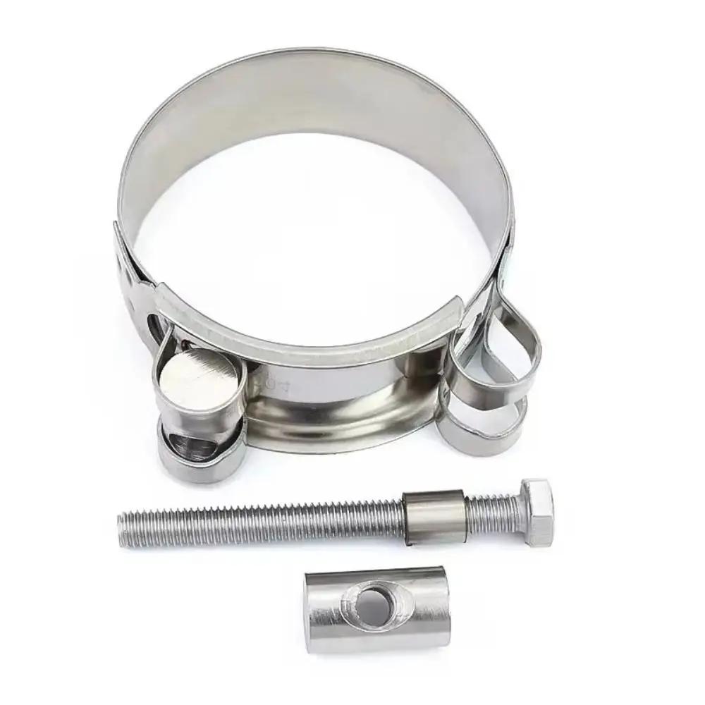 New 304 Stainless Steel Hose Clamps T Bolt Powerful Tube Clamps Exhaust Air Sealing