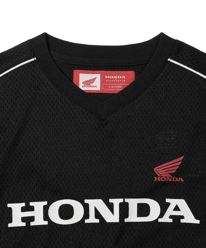 PHYPS MOTORCYCLE Motorcycle Piping Mesh Short Sleeve Black