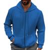 Men'S Solid Color Pocket Zipper Long Sleeved Jacket Jacket Hooded Sweatshirt