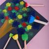 5pcs Kids Toddler Sponge Brush Kits Flower Drawing Toys For Children Paint Educational Art And Craft Boys Girls
