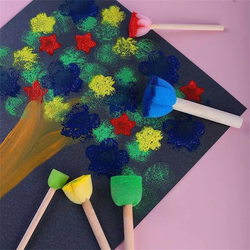 5 шт. наборы кистей и губок для малышей, игрушки для рисования цветов для детей, обучающие рисованию и искусству для мальчиков и девочек
