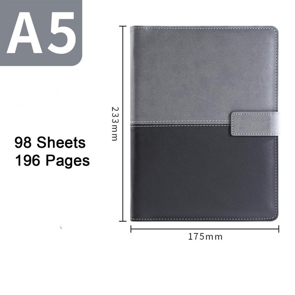 A5 Buckled Leather Student Subject Notebook, Business Loose-leaf Notepad, Office Meeting Record Book, Thickened Diary, Travel Log