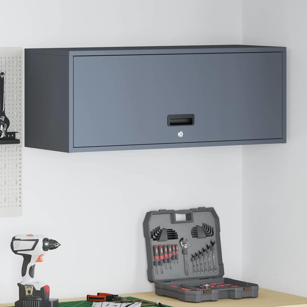 Wall Mounted Garage Cabinet with Gas Spring Door Anthracite