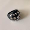 Chunky Geometric Ring Punk Resin Rings New Irregular Riveted Ring  Women