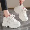 Fashion Fashion White Chunky Sneakers for Women 2025 Spring Thick Sole Vulcanized Shoes Woman Non Slip Platform Sports Shoes for Walking