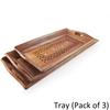 Ручная работа SHEESHAM WOOD COFFEE TRAY SET Поднос (Пакет из 3)