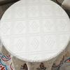 American-Style Non-Slip Crochet Lace Round Tablecloth, Retro Dustproof Polyester Cotton Cover.