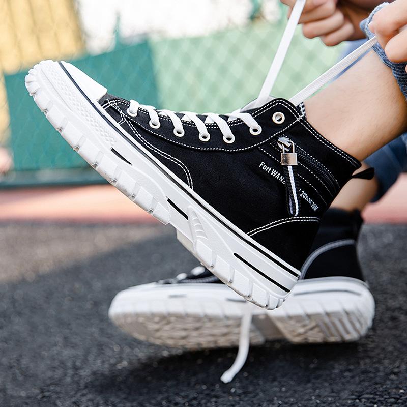 Модные летние новые дышащие парусиновые туфли мужские высокие студенческие туфли мужские модные повседневные кроссовки обувь D273