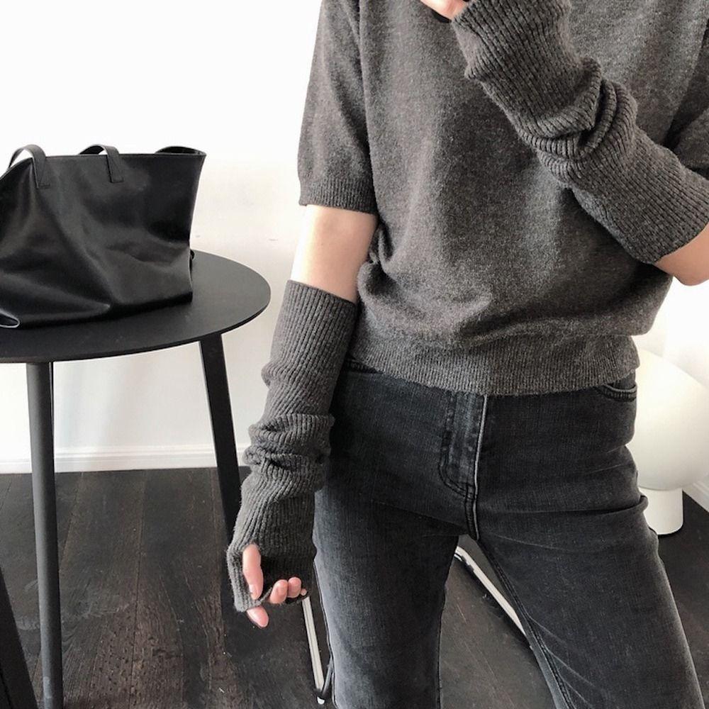 Fingerless Gloves Winter Gloves Knitted Arm Warmers Female Arm Warmers Long Gloves Wool Sleeve Cuff