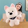 Adorable Scarf White Dog Plush Toy Soft Stuffed Animal For Gifts And Events