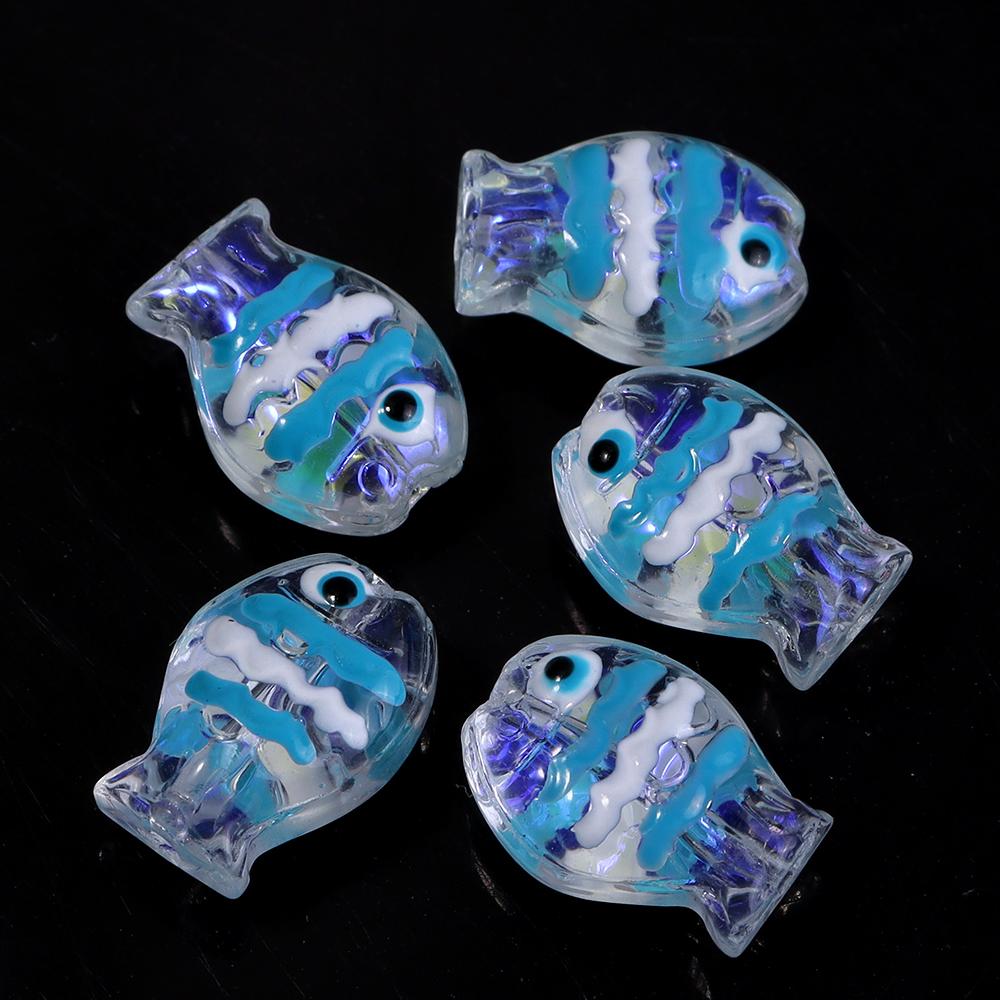5 шт./лот Разноцветные ручной работы Lampwork Бусины Милые Мультяшные Морские Рыбки Россыпью Стеклянные Бусины Для DIY Модного Браслета Серьги Украшения