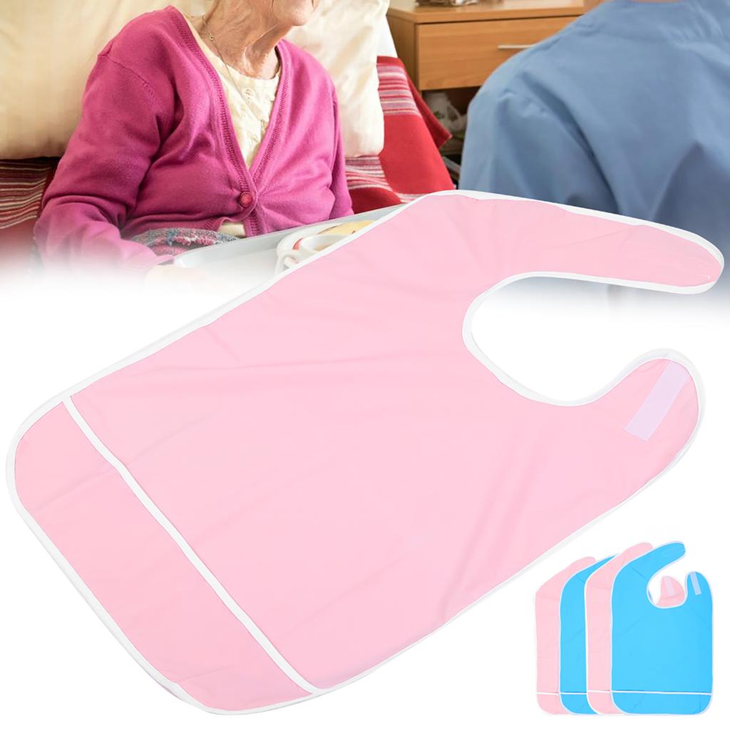 Adult Anti Oil Reusable Rain Proof Bib Apron Eating Bib Dining Aid Protector