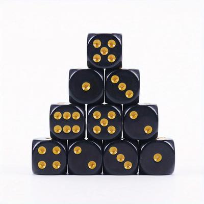10 шт. круглые угловые игральные кости с золотыми точками для настольных игр, вечеринок и встреч, рождественские подарки на Хэллоуин, День благодарения
