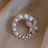 Ladies Butterfly Brooch Pin Rhinestone Faux Pearl Butterfly Brooch Lapel Brooch Pin