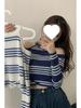 Women's Slim Off-Shoulder Striped Long-Sleeve Knit Sweater for 2025 Spring & Autumn