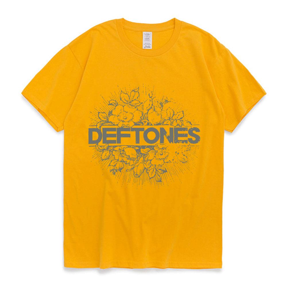 Punk Metal Rock Band Deftones Floral Burst Image T-shirt Men Street Vintage Casual Cotton T Shirt Gothic Harajuku Tee Shirt Male