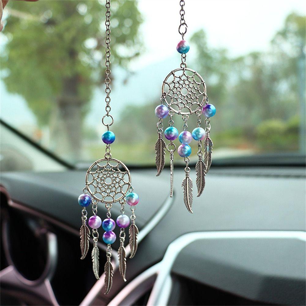 Pentagram Moon Rearview Mirror Hanging Dream Catcher Pendant Car Pendant Car Hanging Ornaments