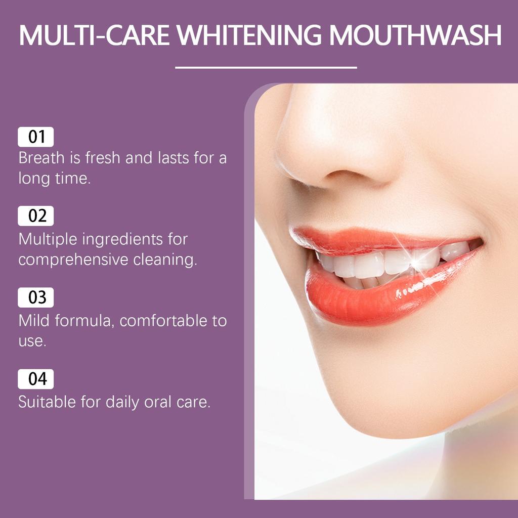 Multi-Care Whitening Mouthwash,Teeth Whitening Mouthwash,Oral Care Mouthwash, It Can Deeply Clean The Stubborn Plaque On The Surface Of Teeth(120ml)