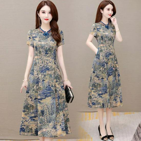 Лето 2023 Элегантное макси-платье с цветочным принтом для женщин