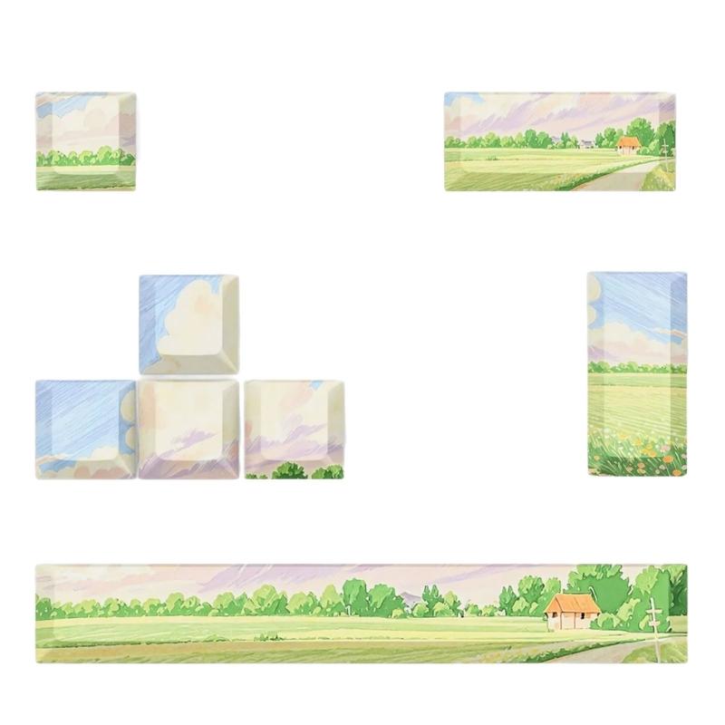 8 шт. DIY Персонализированные Колпачки для Клавиш 5-сторонняя Сублимация Красителя 6.25u Пробел Оригинальный Профиль для Игровых Механических Клавиатур