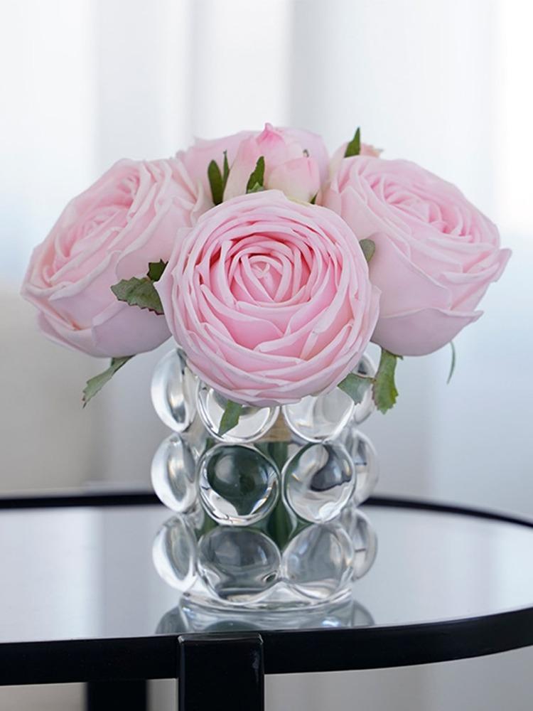 6 головок/связка искусственных цветов увлажняющая роза настоящий прикосновение свадебный букет роз свадебный цветочный праздничный стол домашний декор букет