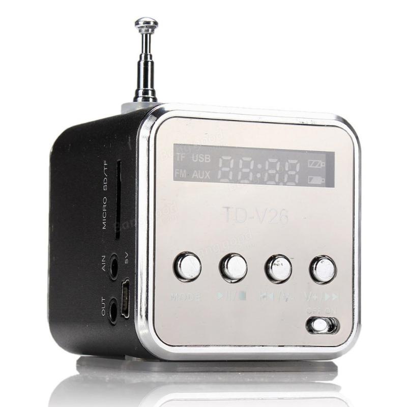 Портативная мини Bluetooth-колонка TD-V26 с экраном, FM-радио, MP3-плеером, поддержка TF-карты, для ноутбука, телефона
