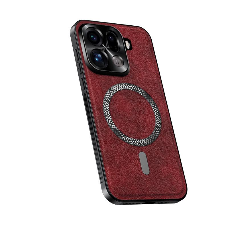 Чехол для OPPO Find X9 Pro Роскошный Магнитный Чехол-Бампер из ПУ Кожи с Поддержкой MagSafe Защитная Задняя Крышка Чехол для Find X9 X8 X6 Pro X7 Ultra