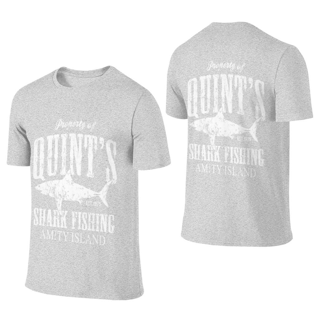 Quints Shark Fishing Amity Island Regular Style Reversible Tshirt Street Casual Quickdrying Tshirt