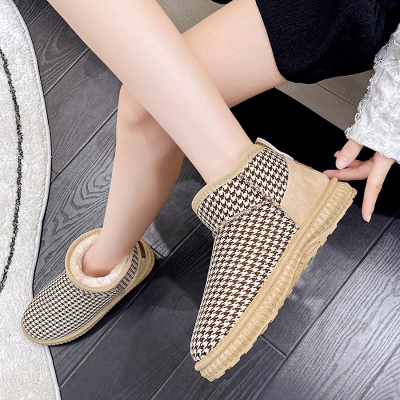 Женская обувь Ботильоны с круглым носком Женские зимние ботинки Полоска Элегантные На низком каблуке До щиколотки В наличии Шикарный Острый Носок Горячие Удобные Ботинки