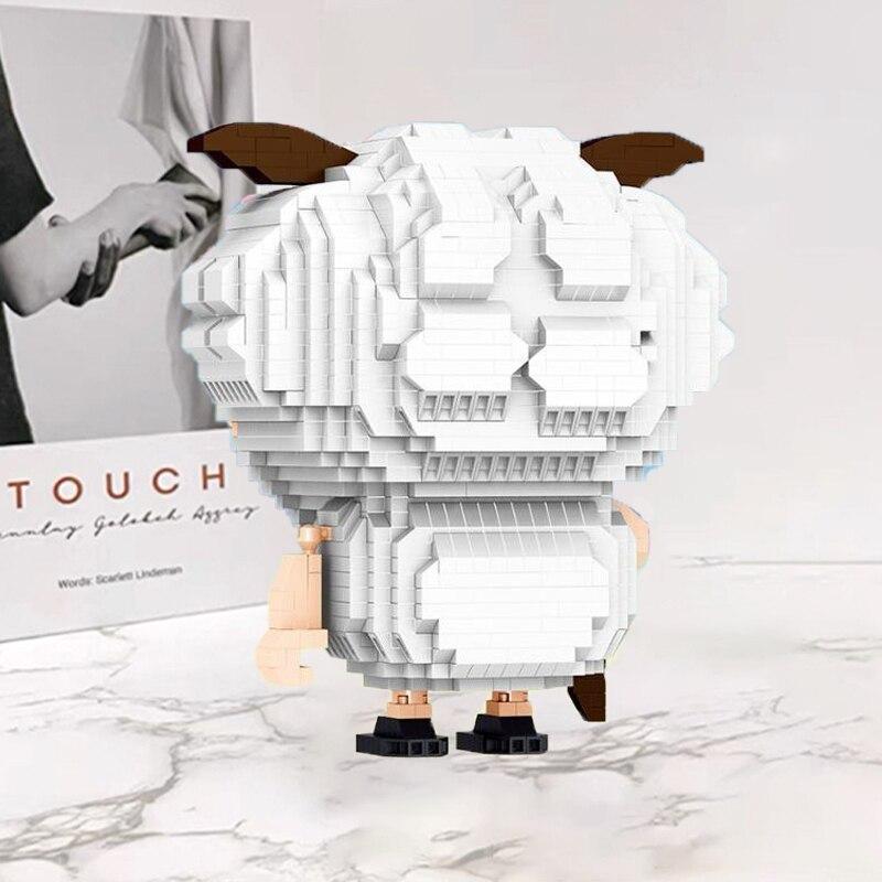Lezi 8183 Old Smart Sheep Stupid Wolf Cartoon Animal Monster Pet DIY Mini Diamond Blocks Bricks Building Toy for Children No Box