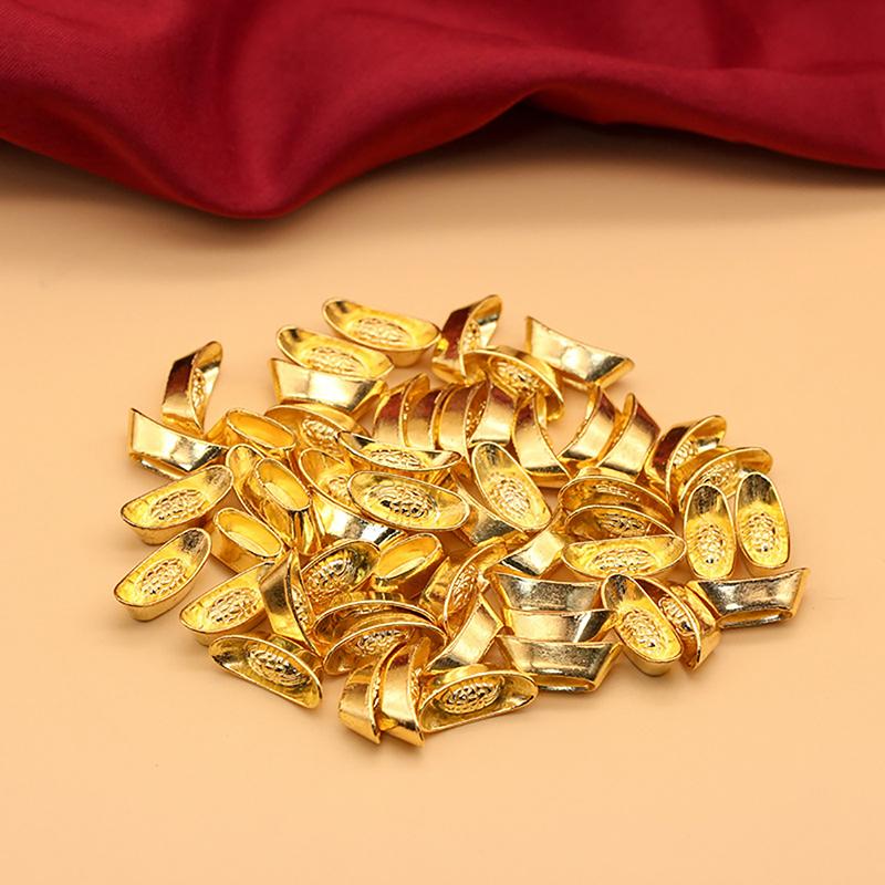 10 шт. слитков золота китайских юаней бао богатство золотая статуя слитки декор орнамент декоративный год слиток удачи деньги процветание