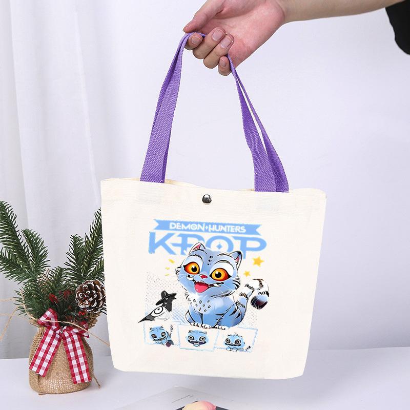 K-Pop Anime Cartoon Printed Student Large Capacity Portable Shoulder Bag Casual Canvas Bag