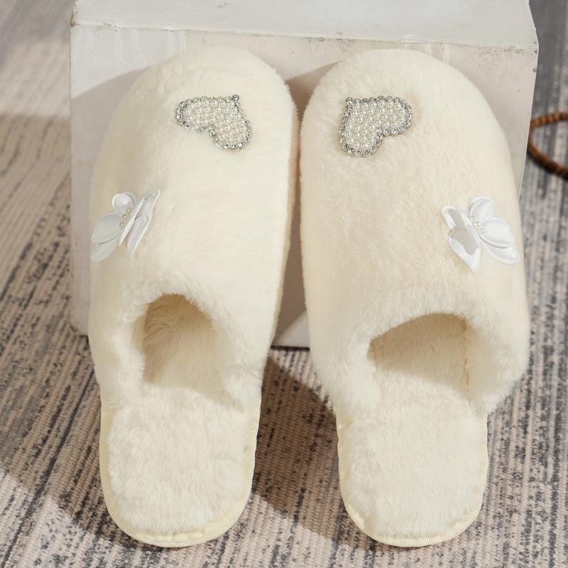 Fashion 2025 NEW Ladies Slippers Open Toe Indoor Outdoor Winter Fashion Butterfly Knot  Comfortable Slip-On Shoes for Women