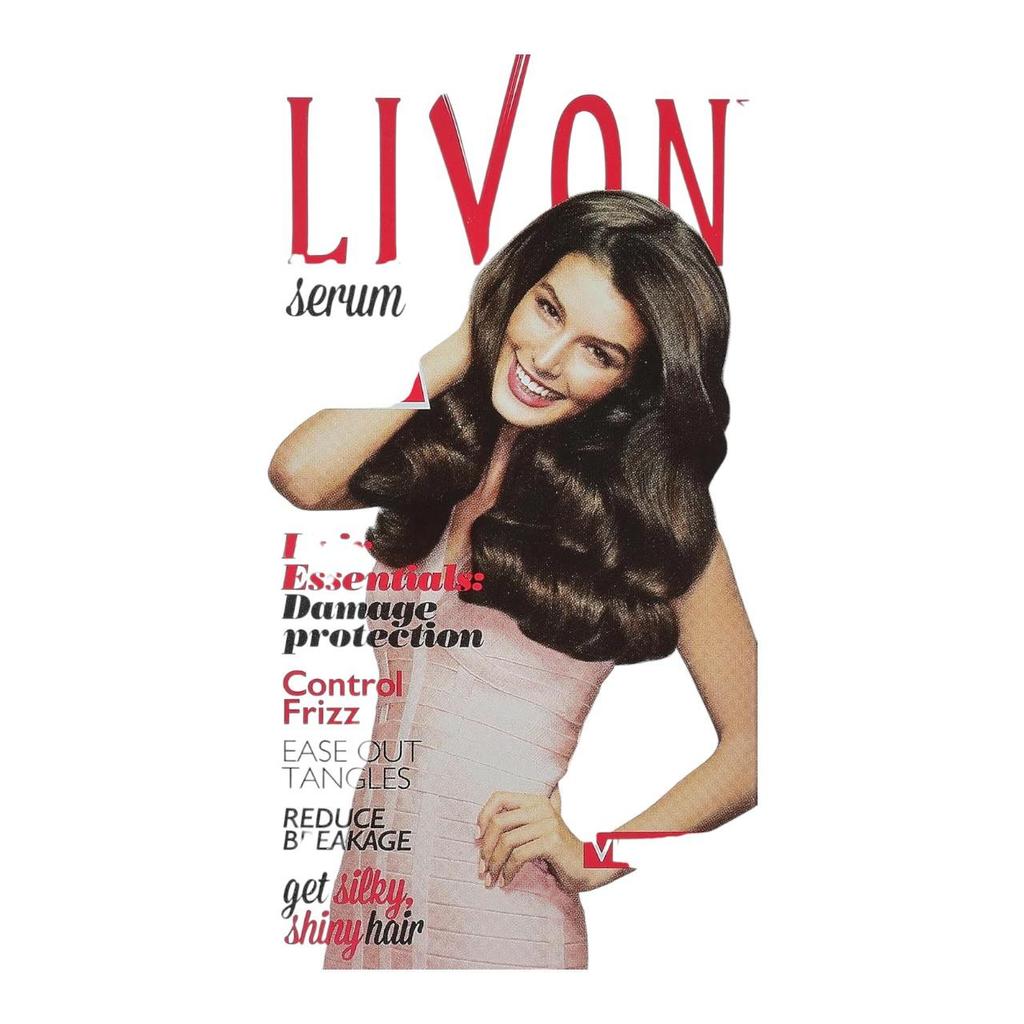 Livon Hair Serum 50ml With Moroccan Argan Oil For Frizz Control, Smooth Glossy Shine, Instant Detangling, Lightweight Non Sticky Formula